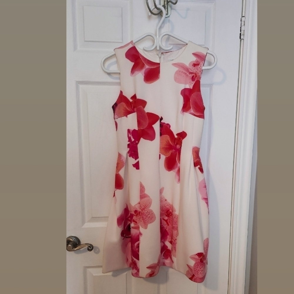 Calvin Klein Pink and White Dress